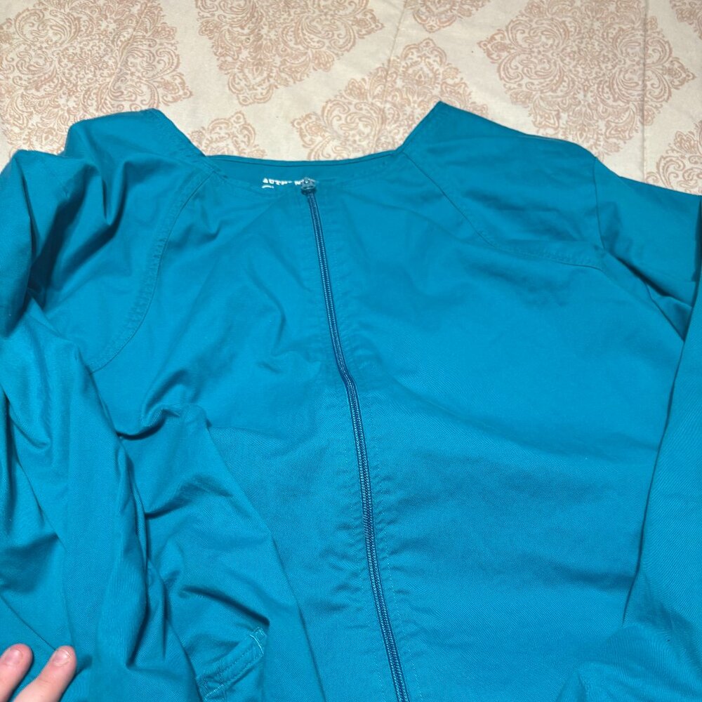 Cherokee Core stretch Women's Zip Front Warm Up Solid Scrub Jacket